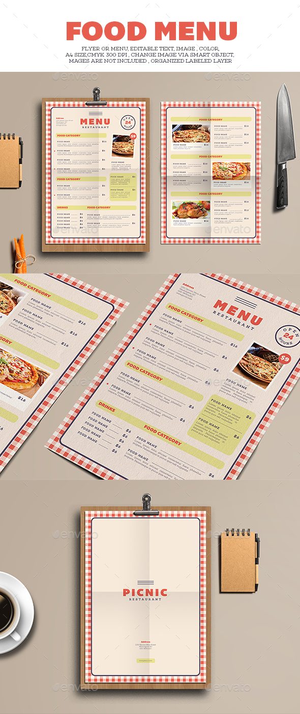 Picnic Food Menu by Guuver GraphicRiver